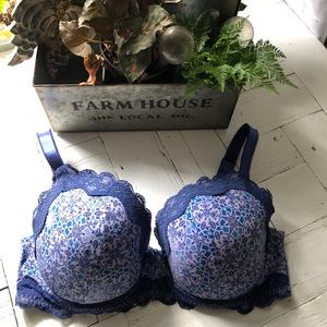 Adore Me 38DDD Blue Print Bra